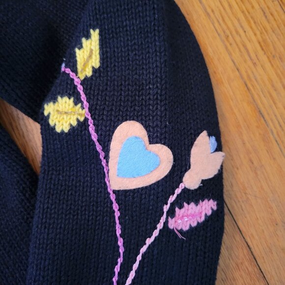 Storybook Knits Cardigan Embroidered Folk Lore Garden Full Zip‎ M - Picture 9 of 9